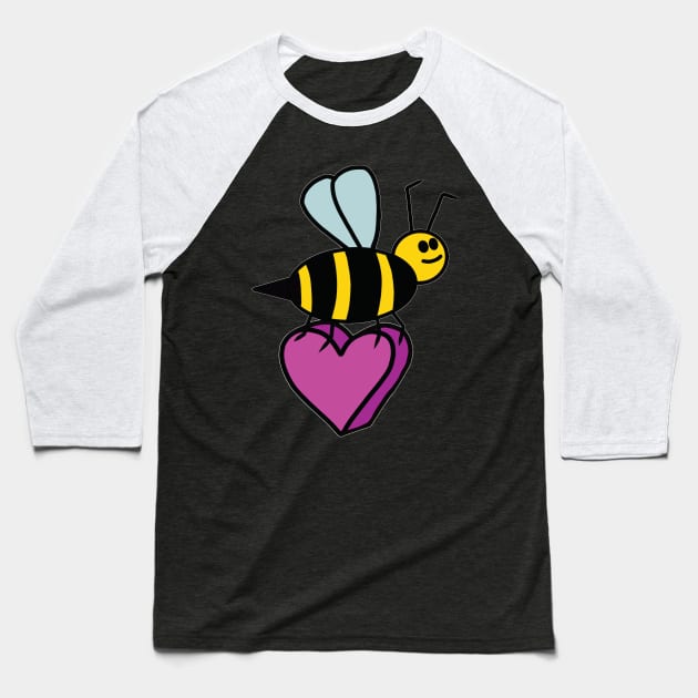 Bee Heart Baseball T-Shirt by BoonieDunes